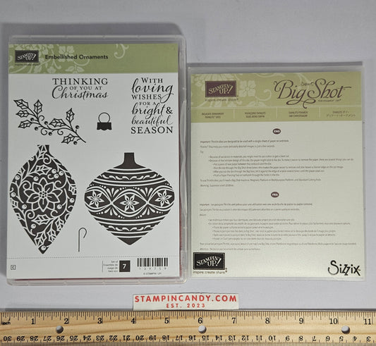 Stampin Up - Embellished Ornaments with Delicate Ornament Dies