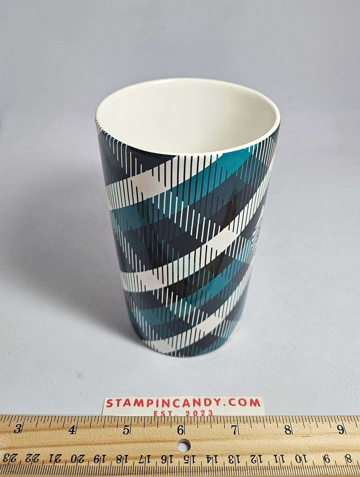 2015 Starbucks - Argyle Blue /Green Plaid Tall 16 oz Mug