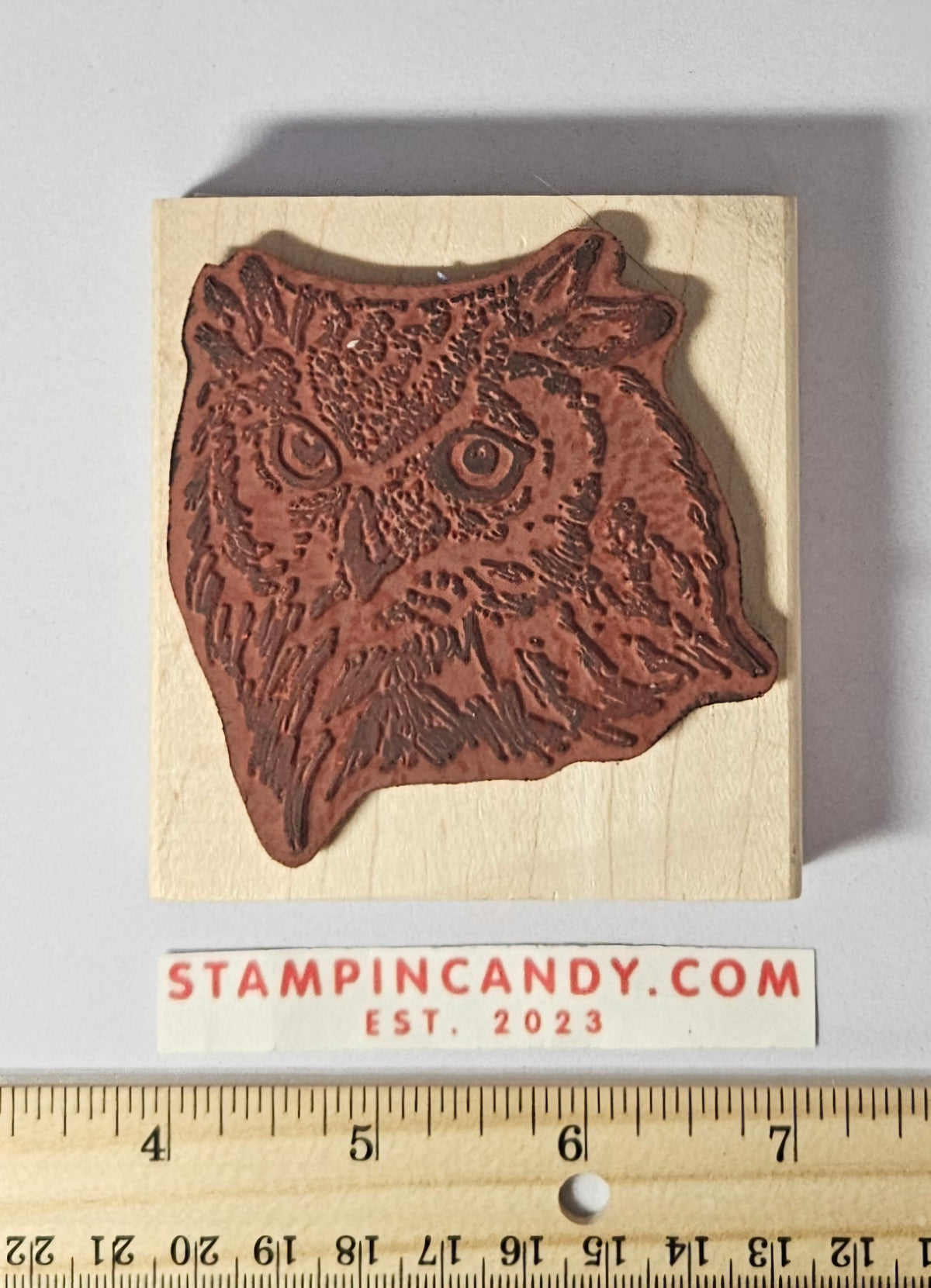 Great Horned Owl Stamp - Prickly Pear HH0042