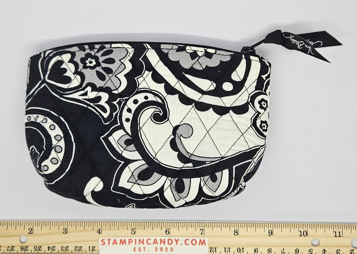 Vera Bradley - Midnight Paisley Black and White Makeup Bag/Purse with Mirror