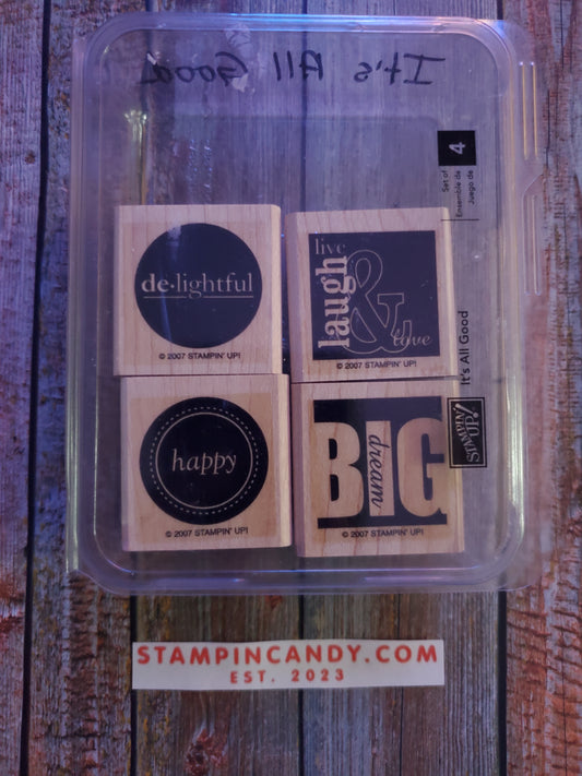 Stampin' UP! "It's All Good" Stamp Set (Wood Block)