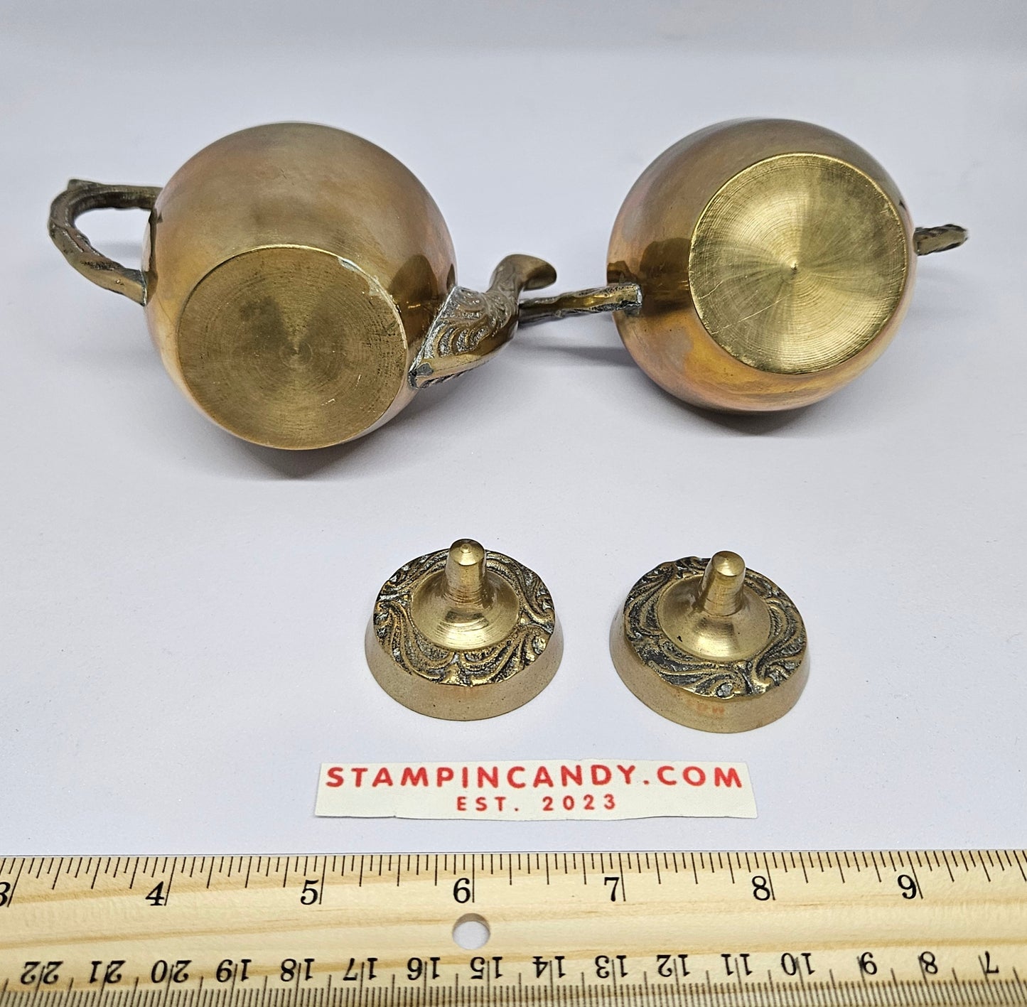 Vintage Brass Tea Set - Creamer / Sugar