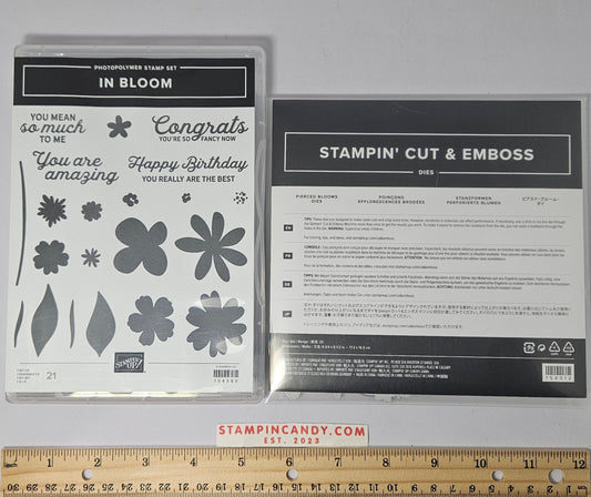 Stampin Up - In Bloom w/ Pierced Blooms Dies *Missing 1 Stem Die*