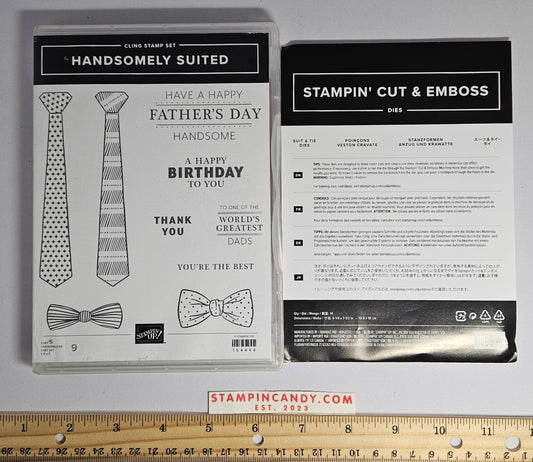 Stampin Up - Handsomely Suited with Suit and Tie Dies (Missing 1 Stamps and 2 Dies)