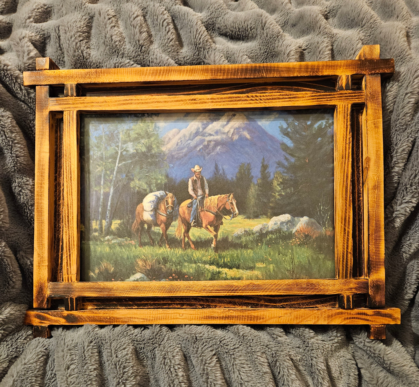 Cowboy Art - Custom Made Very Cool Wooden Frame