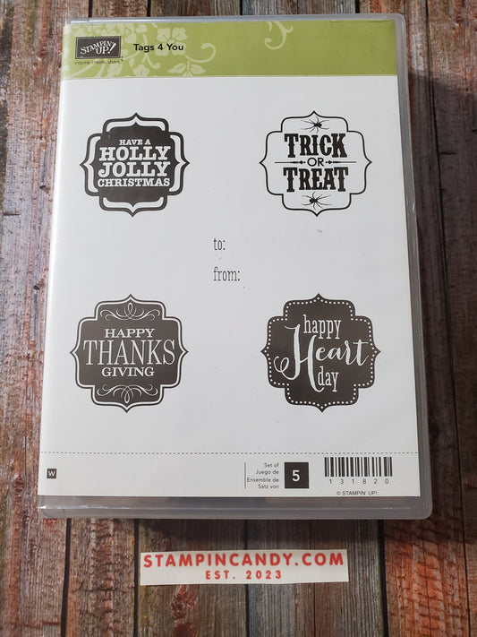 Stampin' UP! "Tags 4 You" Stamp Set (Wood Block)