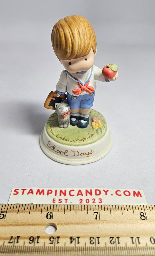 Avon - The Joan Walsh Anglund Collection - "School Days" Porcelain Boy Figurine