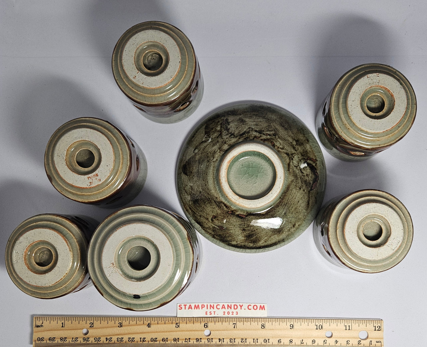 Japanese Somayaki Double-Walled Tea Set - 6 Pieces