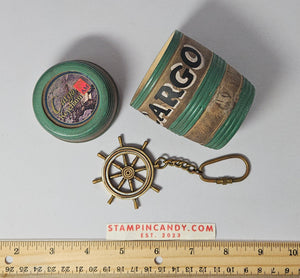 CARGO Ship Wheel Keychain Vintage Nautical Souvenir