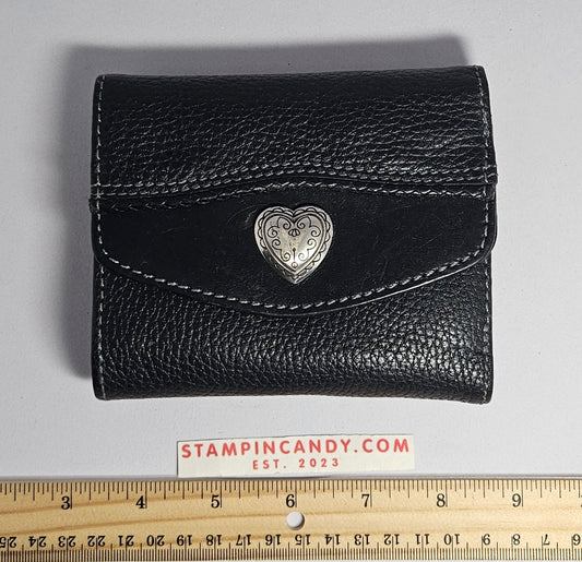 Brighton Black Heart Snap Wallet