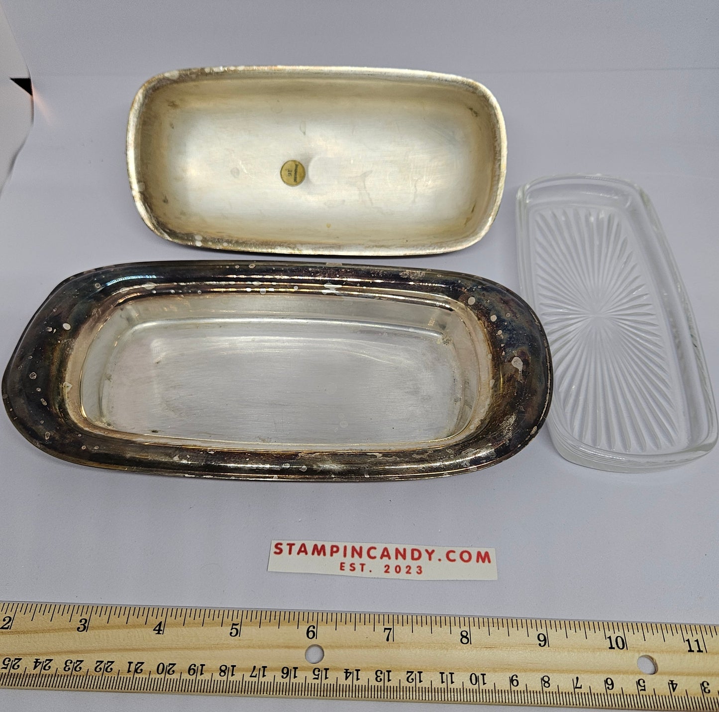 Silver Plated Butter Box with Glass Tray Insert