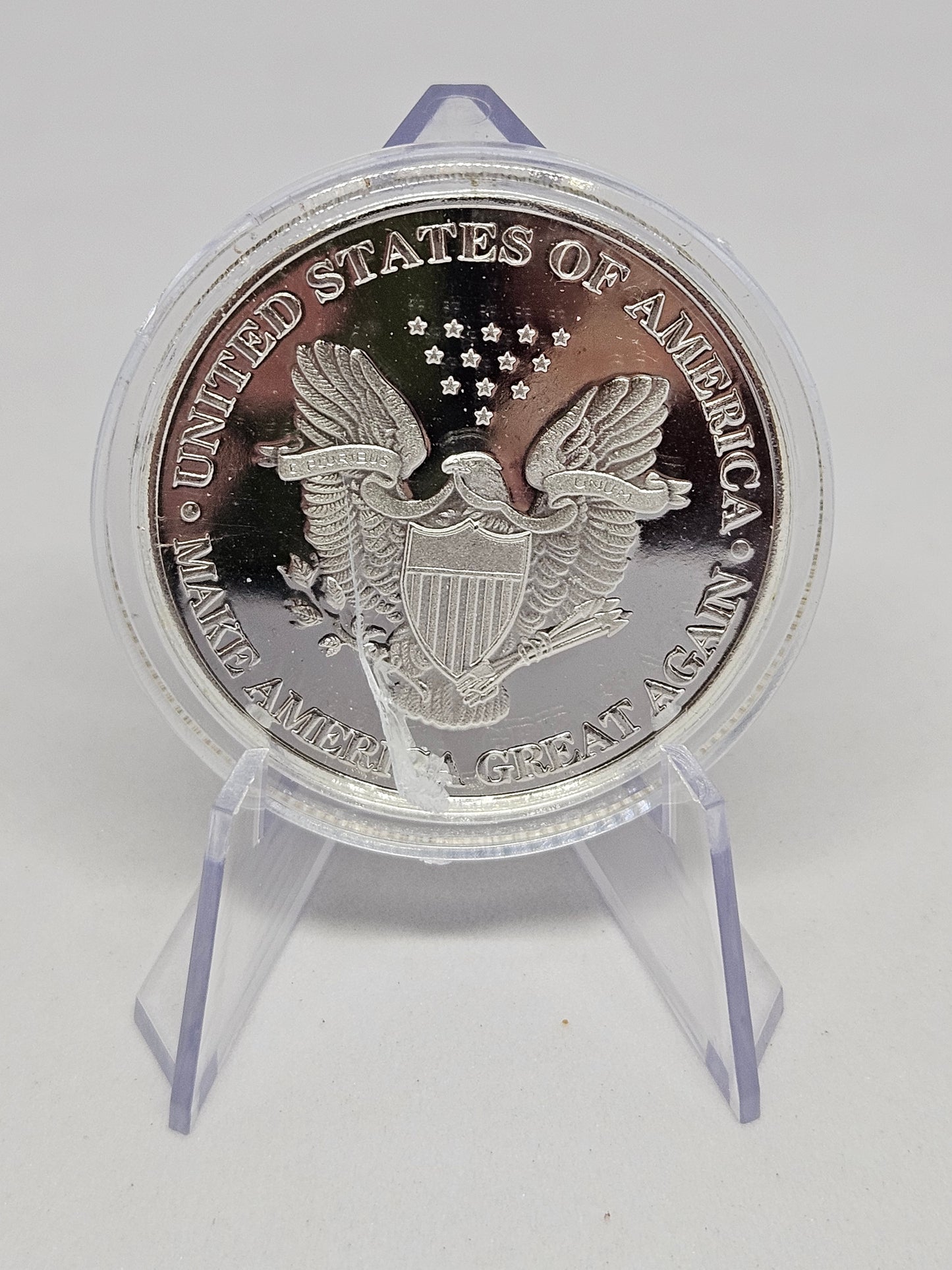 NOVELTY - Trump Painted Silver Colored Metal Coin