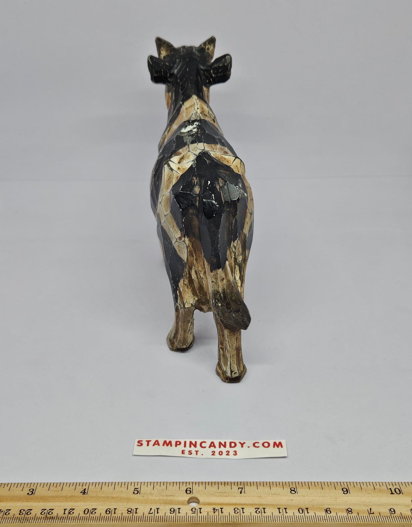 Cool Hand Carved / Painted Wooden Cow