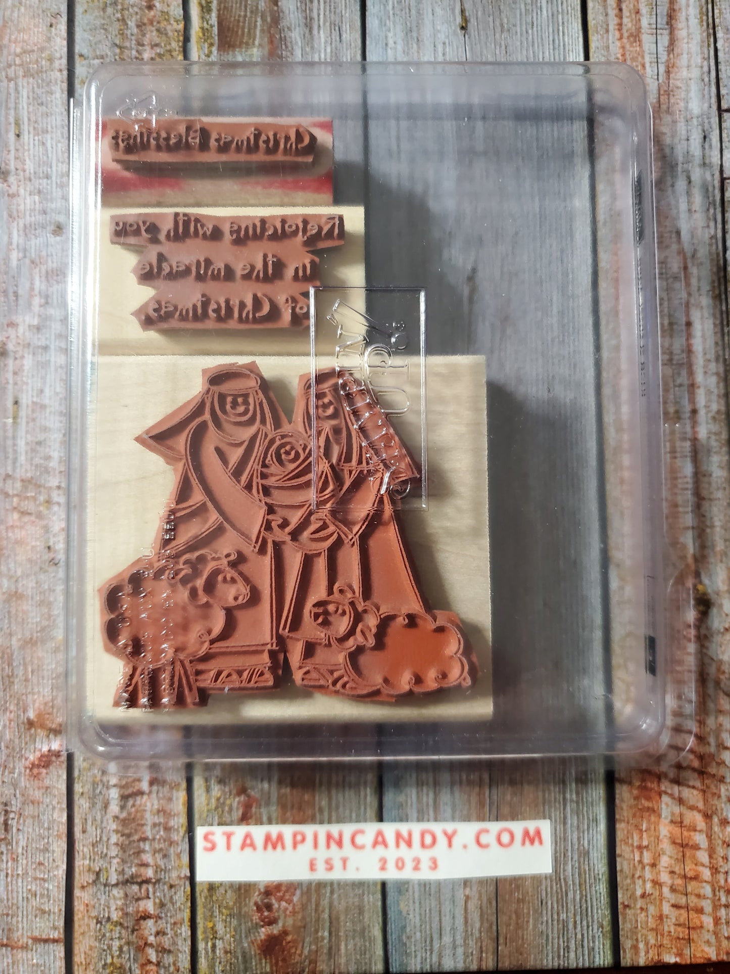 Stampin' UP! "Baby Jesus is Born" Stamp Set (Wood Block)