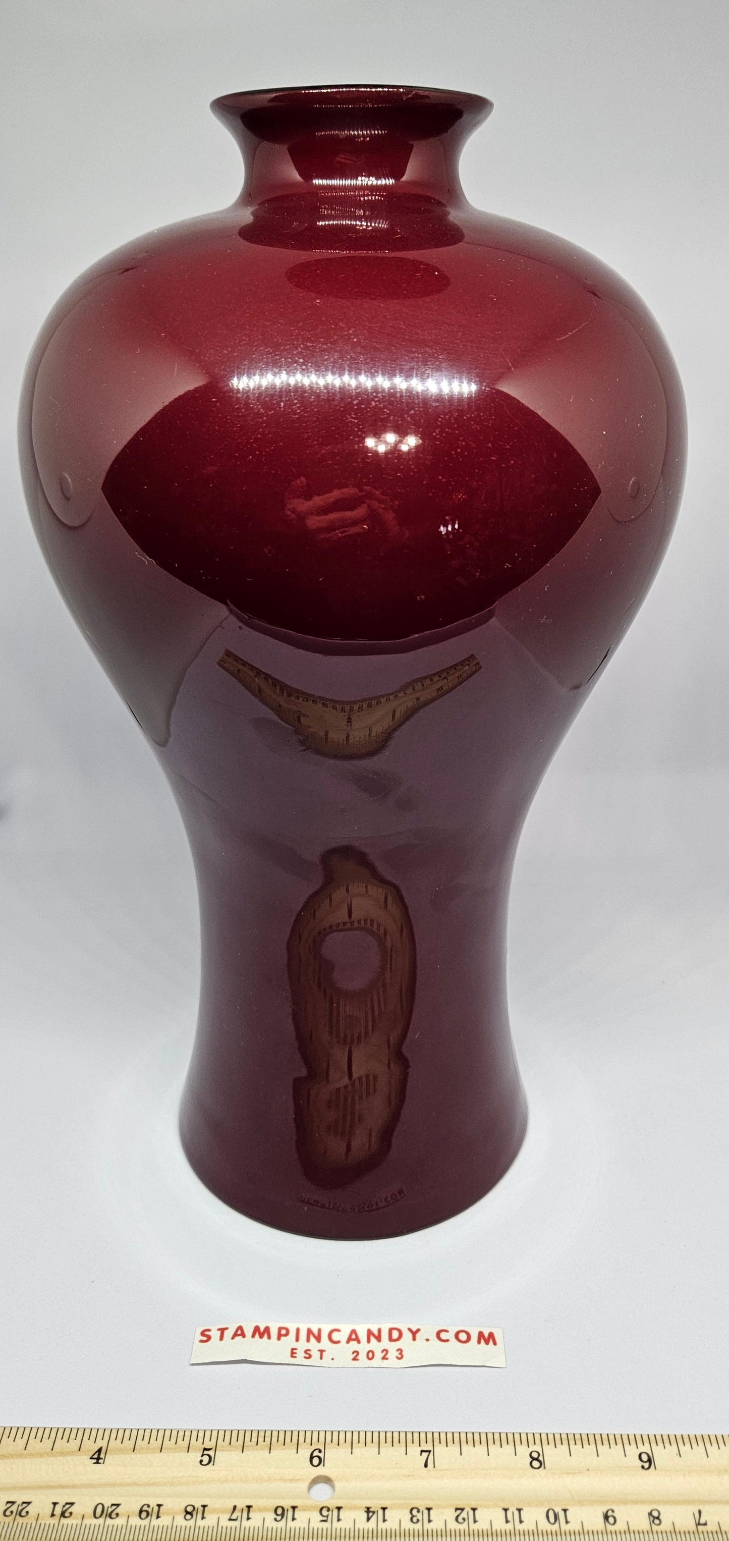 Dragon Vase - Maroon Lacquered Mother of Pearl Inlayed