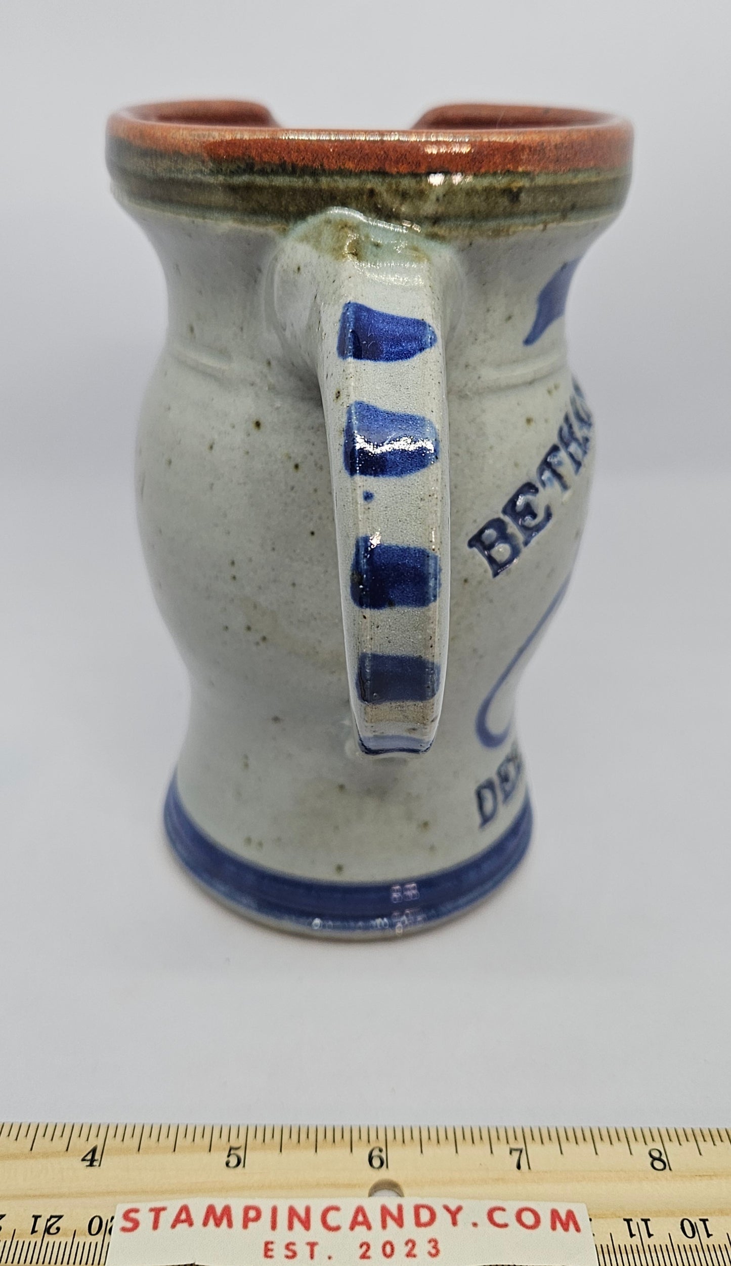 Bethany Beach Delaware Stoneware / Pottery Pitcher - By Harvey 1995