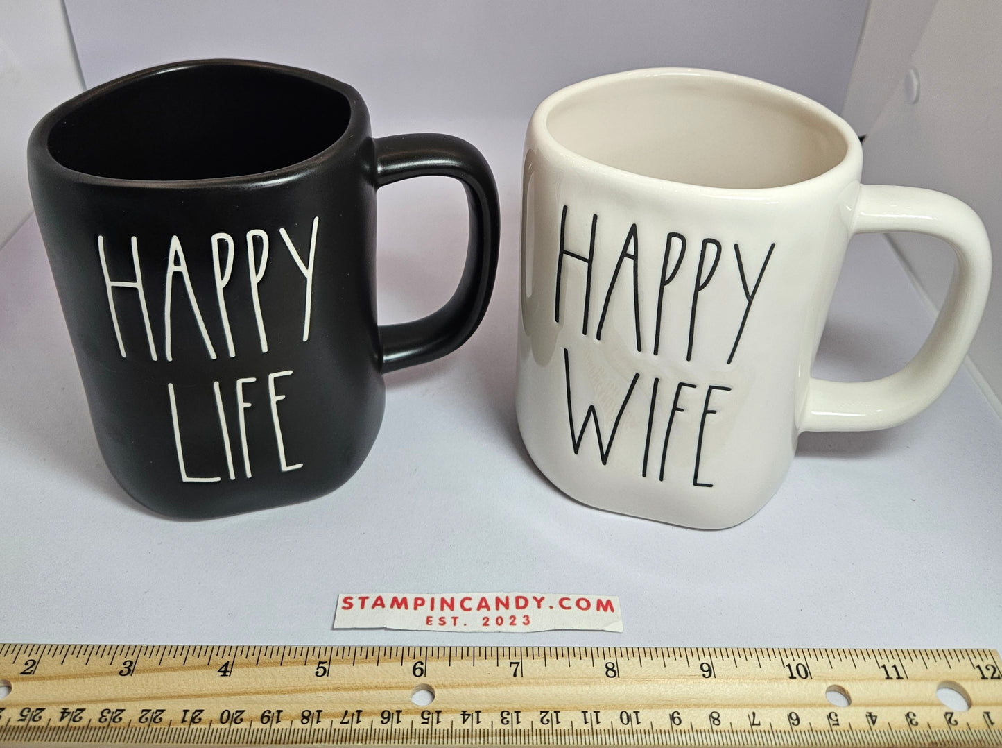 Rae Dunn - "Happy Wife" & "Happy Life" Mug Combo