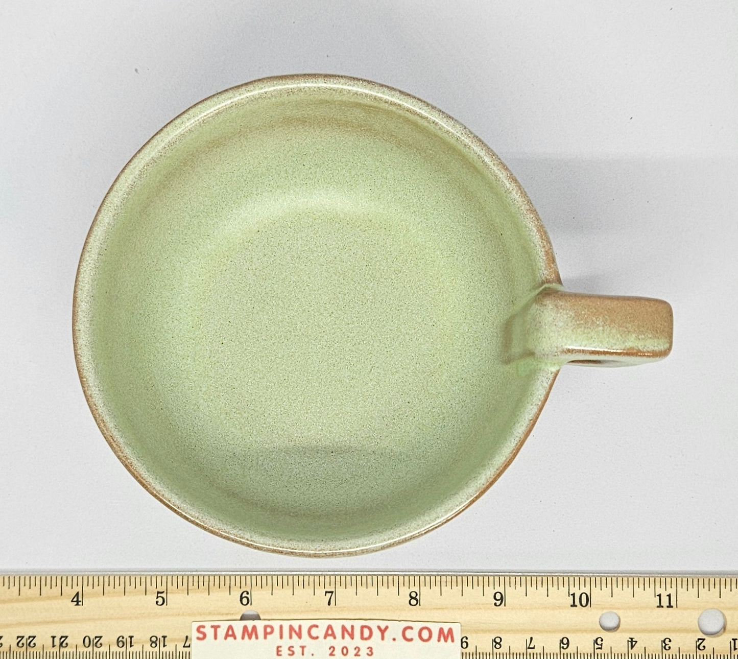 Frankoma Pottery 4SC - Green Handled Soup Bowl / Mug