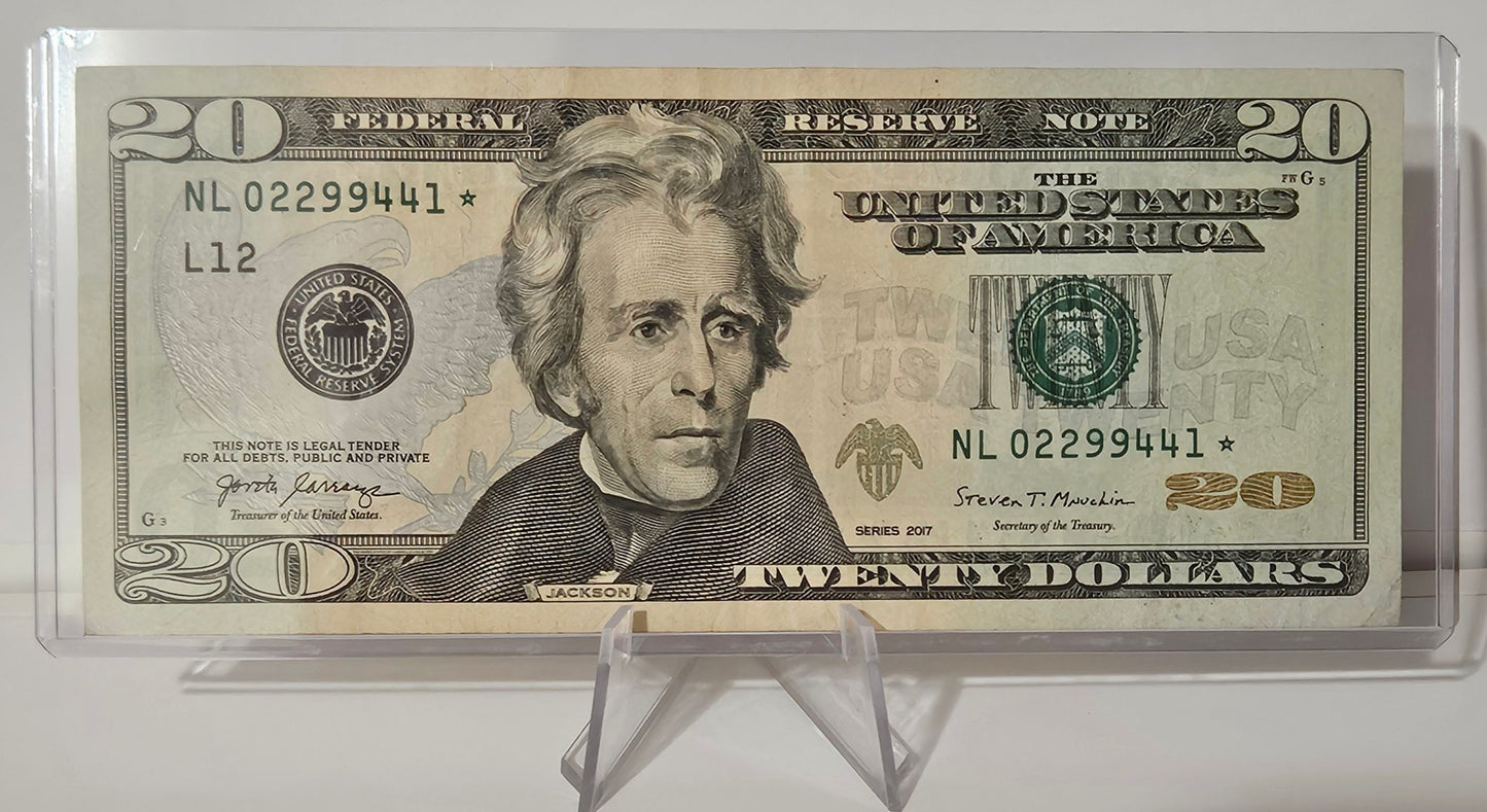 Fancy Serial Number $20 - "NL 02299441 *" STAR NOTE