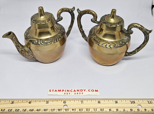 Vintage Brass Tea Set - Creamer / Sugar