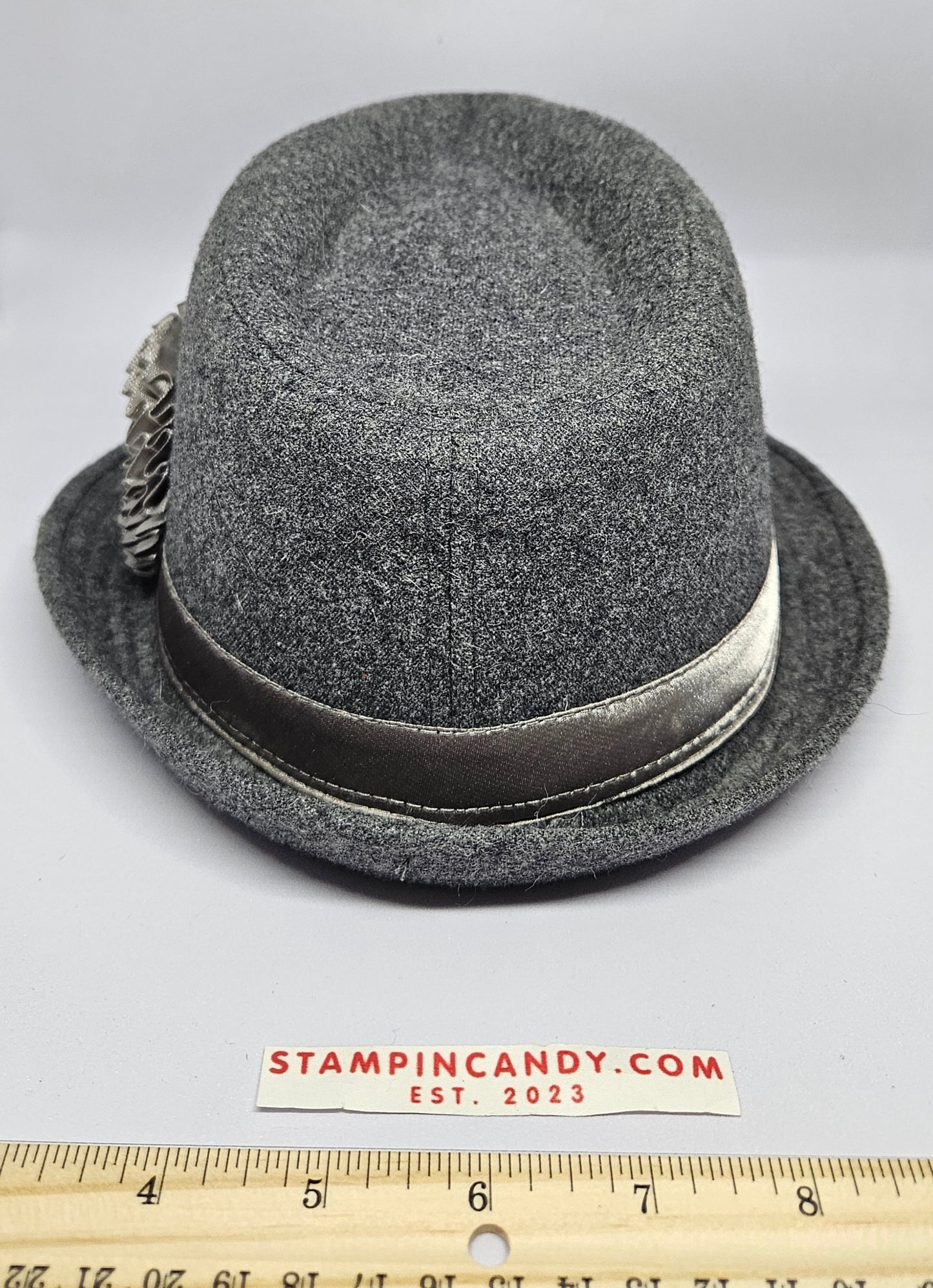 Cato - Grey Fabric Flower Fedora