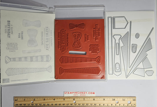 Stampin Up - Handsomely Suited with Suit and Tie Dies (Missing 1 Stamps and 2 Dies)