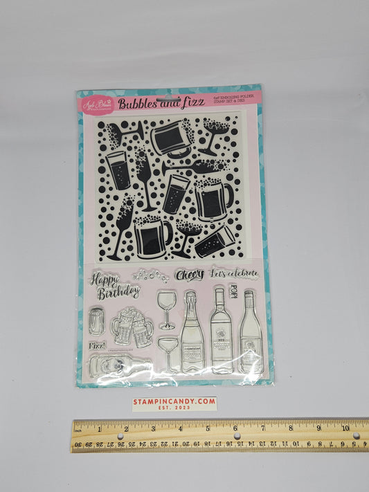 Apple Blossom - Bubble and Fizz Stamp Set and Embossing Folder *NO DIES*