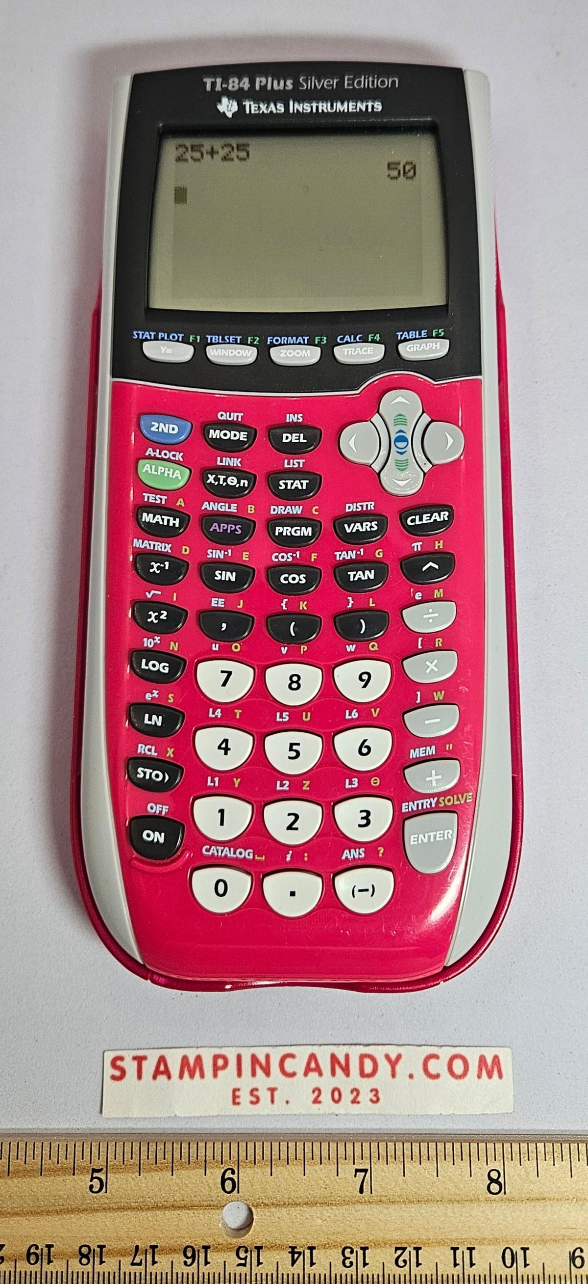Texas Instruments TI-84 Plus Silver Edition Graphing Calculator Hot Pink/Red