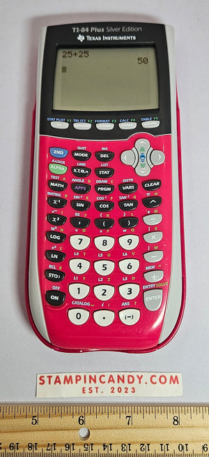 Texas Instruments TI-84 Plus Silver Edition Graphing Calculator Hot Pink/Red