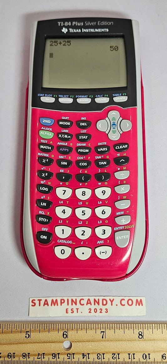 Texas Instruments TI-84 Plus Silver Edition Graphing Calculator Hot Pink/Red