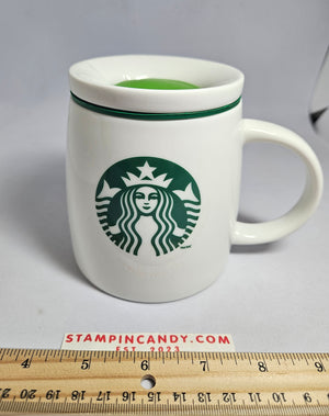 2011 Starbucks - "Chubby" Lidded White Mug