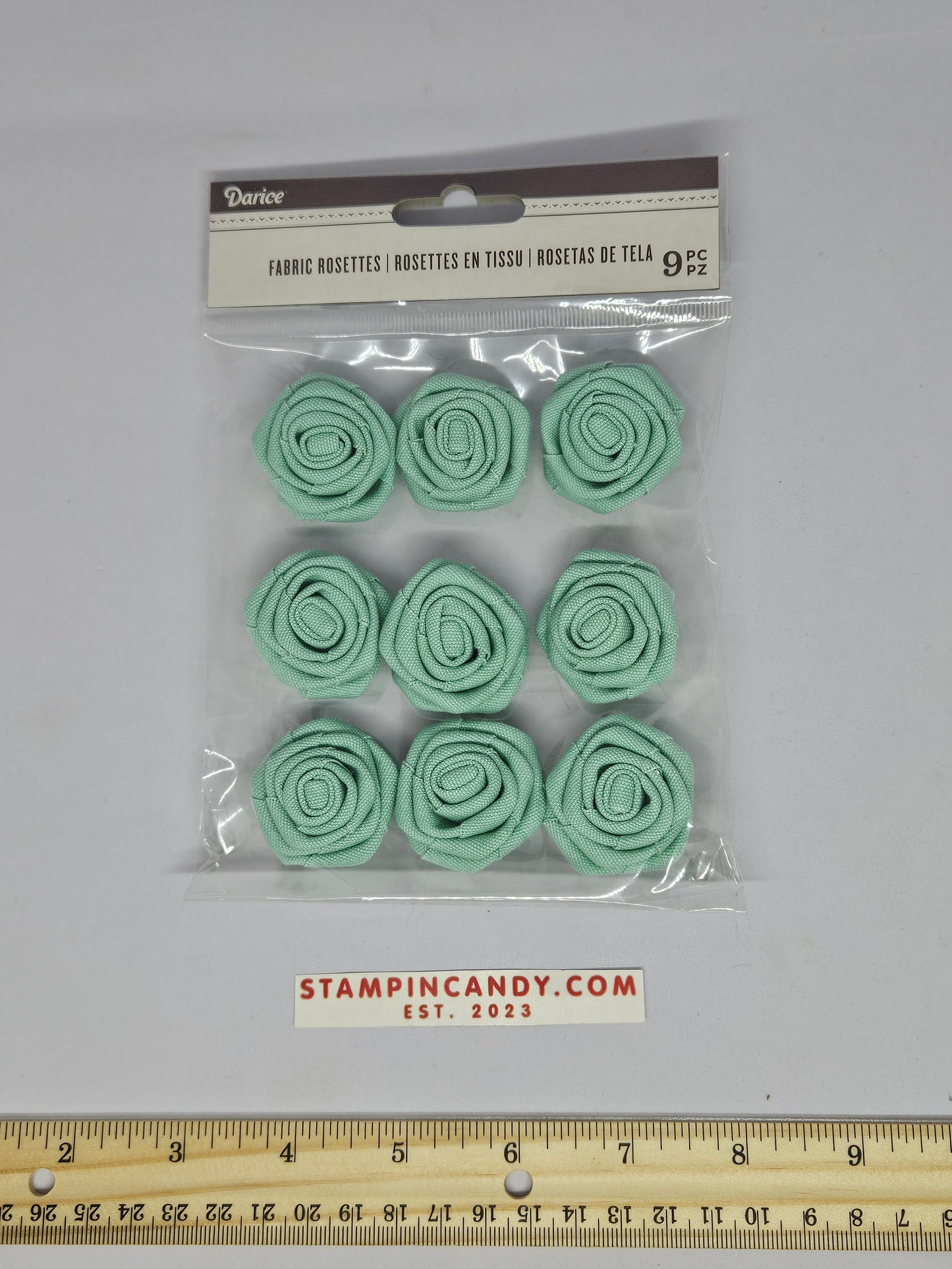 Darice - Mint Colored Fabric Rose Embellishments