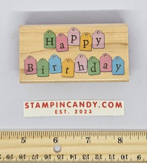 Happy Birthday Tags - Rubber Stampede 3771F
