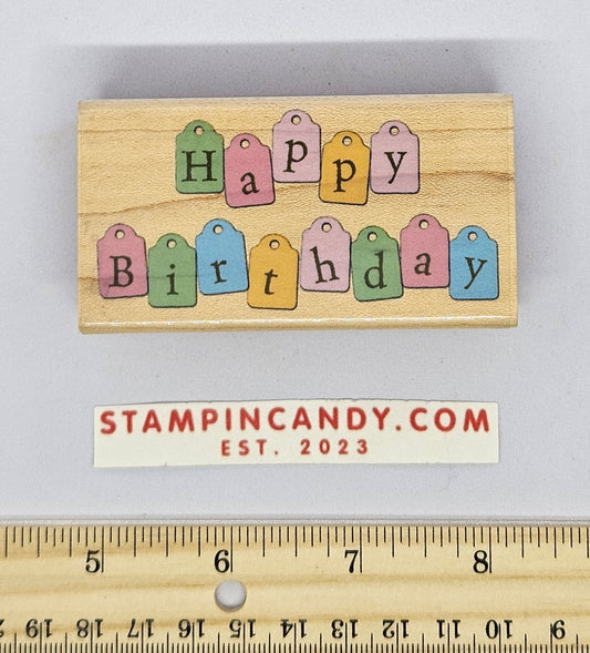 Happy Birthday Tags - Rubber Stampede 3771F