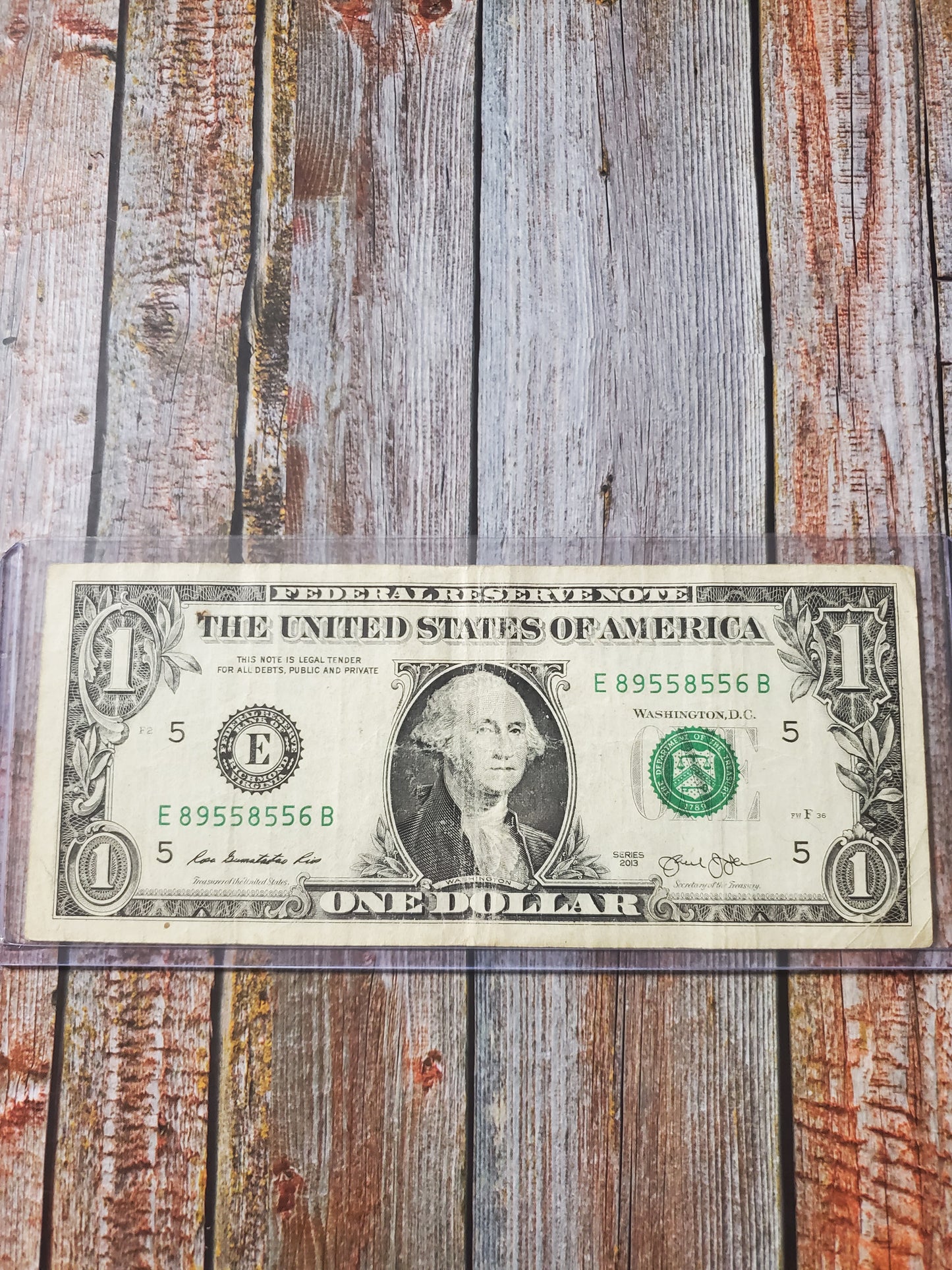 Fancy Serial Number $1 - "E 89558556 B"