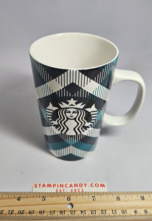 2015 Starbucks - Argyle Blue /Green Plaid Tall 16 oz Mug