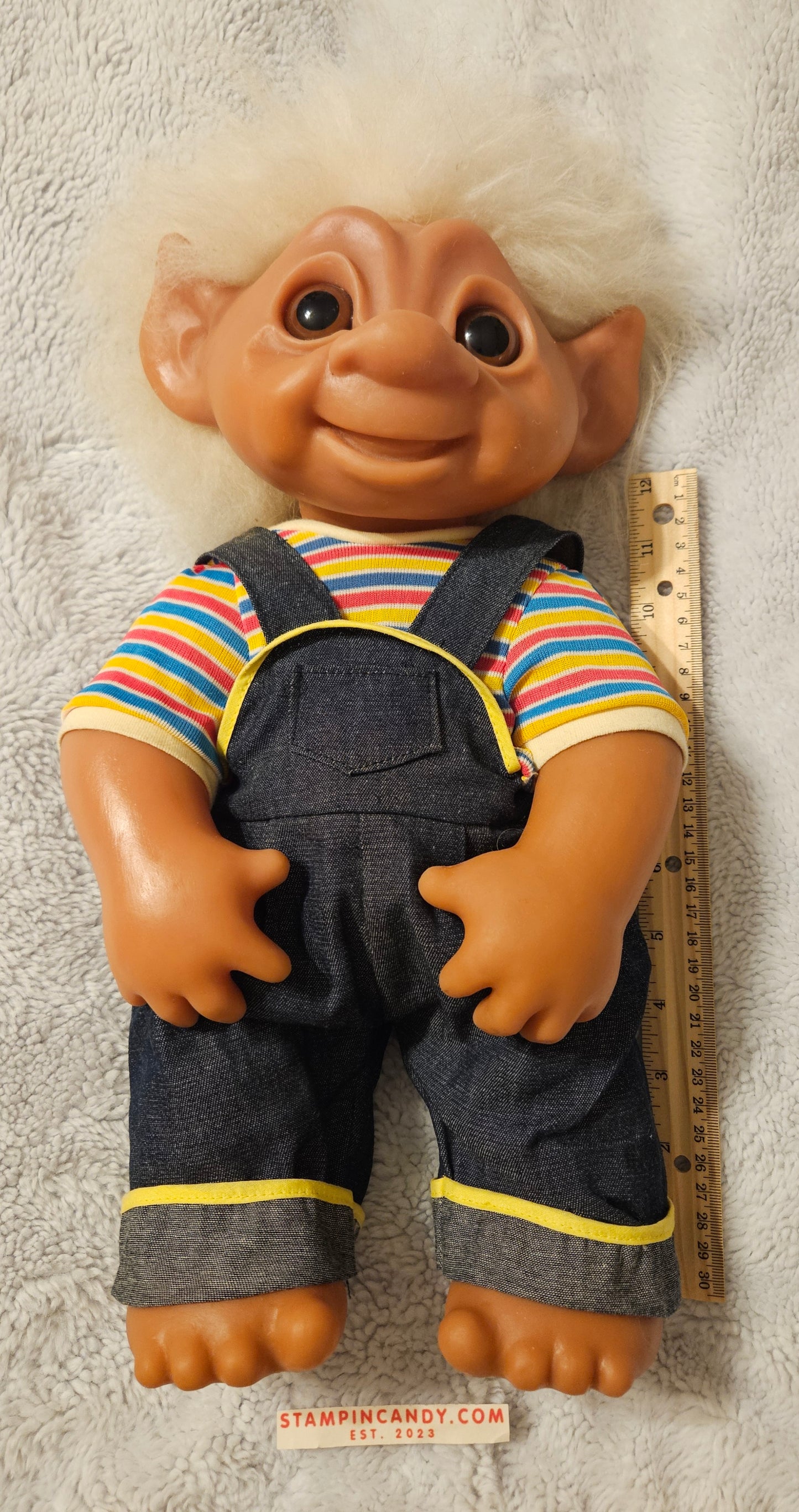 1979 Poseable 17 inch Giant Henry/Thomas Troll Doll - Rare 5 Finger Variant