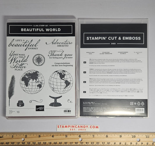 Stampin Up - Beautiful World w/ World Map Dies