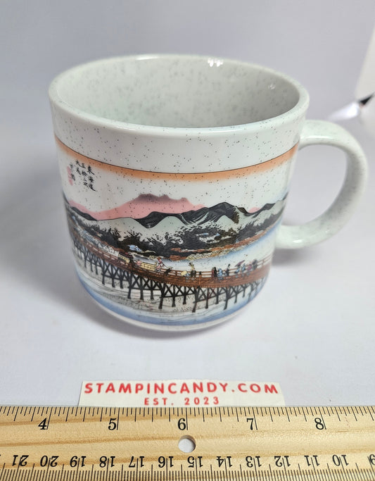 Japanese Bridge Scene Large Mug