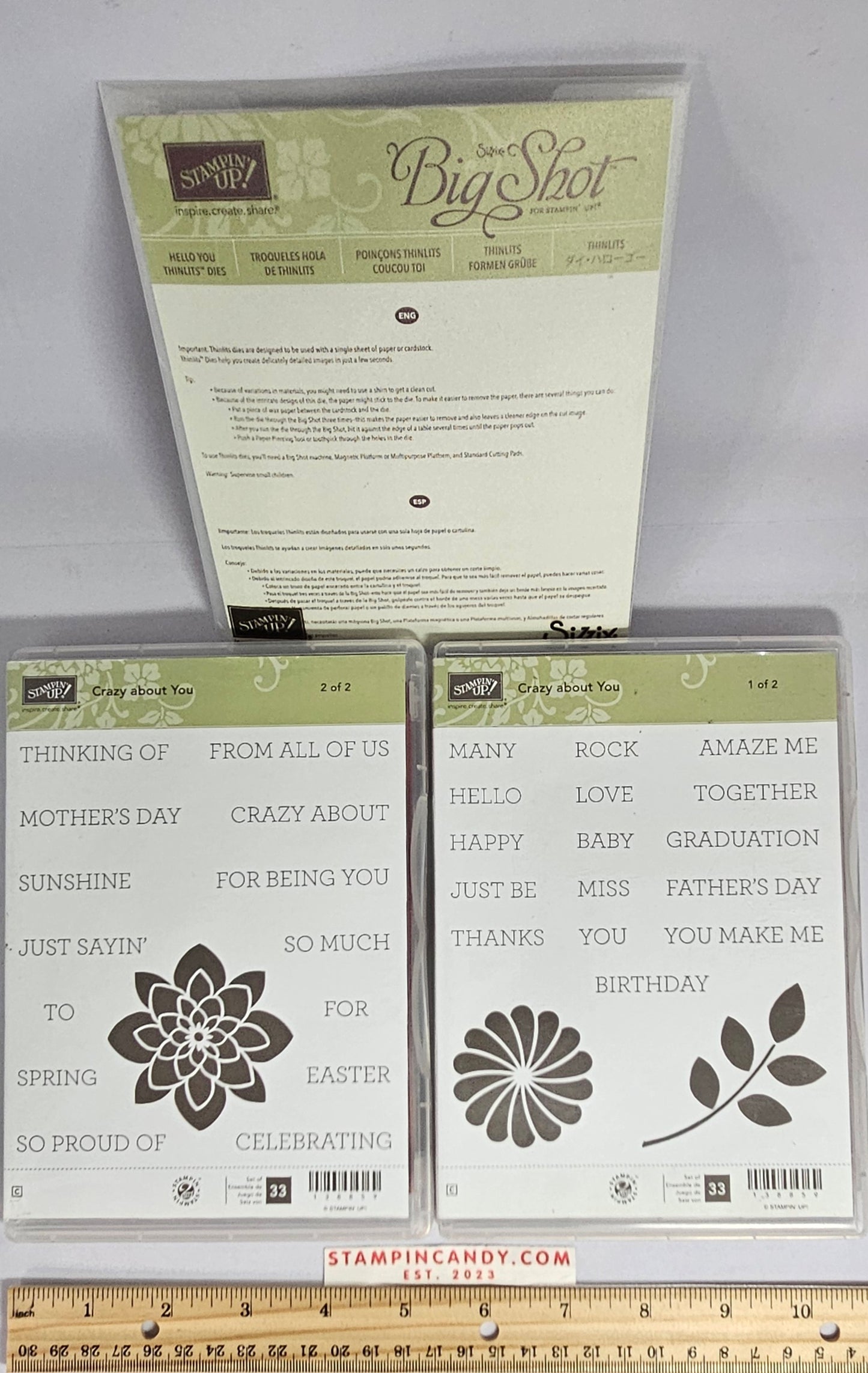 Stampin Up - Crazy About You (Sets 1 and 2 of 2) with Hello You Dies
