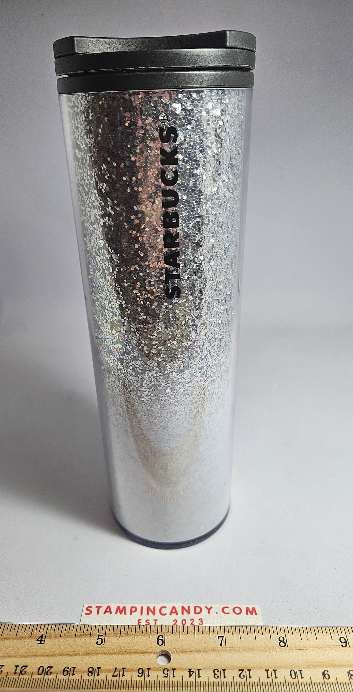 Starbucks - 16 oz White/Silver Glitter Tumbler