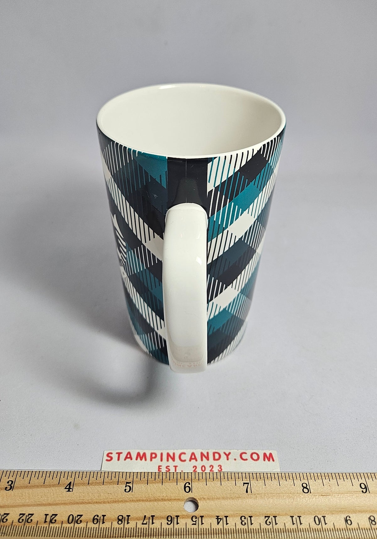 2015 Starbucks - Argyle Blue /Green Plaid Tall 16 oz Mug