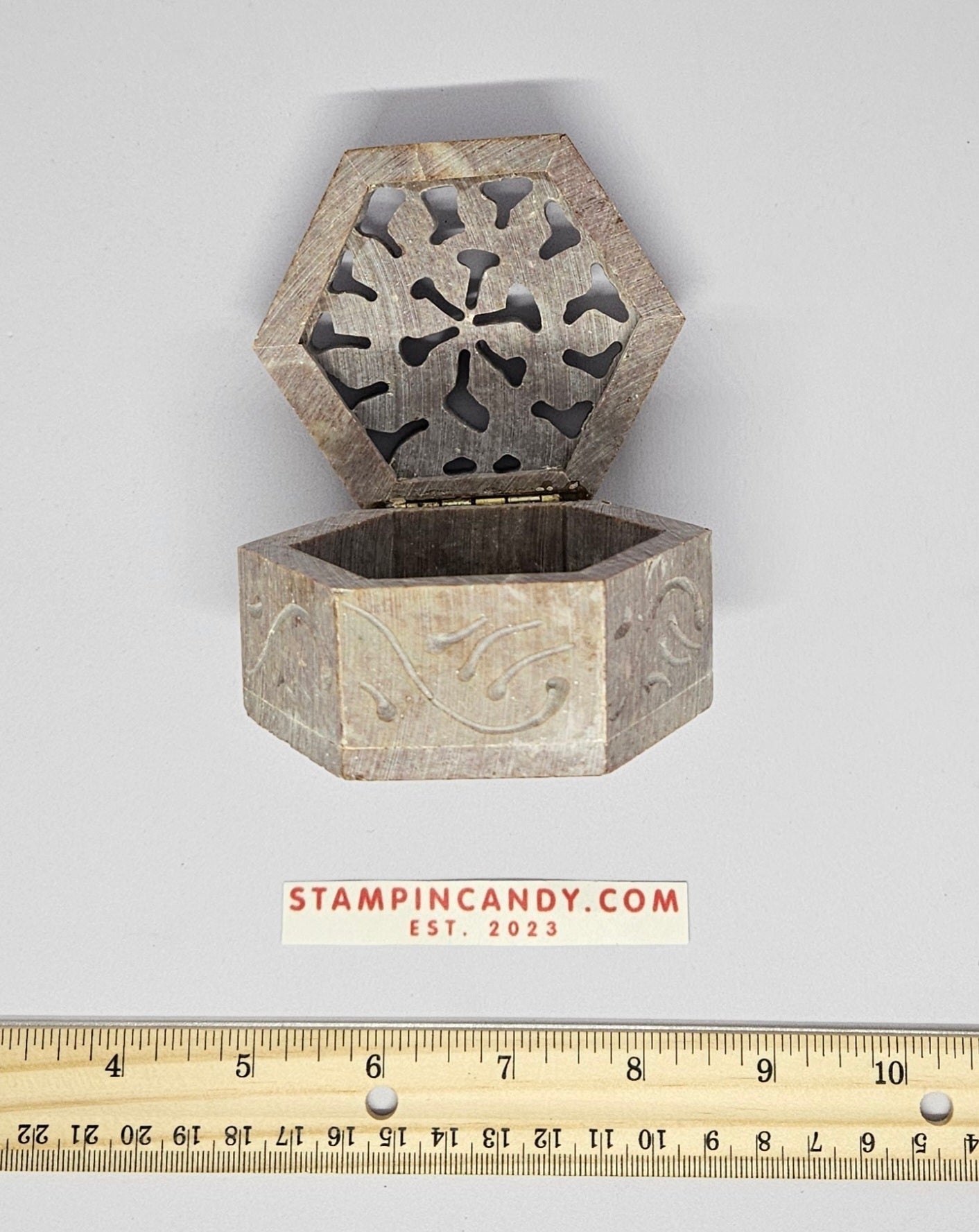 Hand-Carved Marble Jewelry/Trinket Box