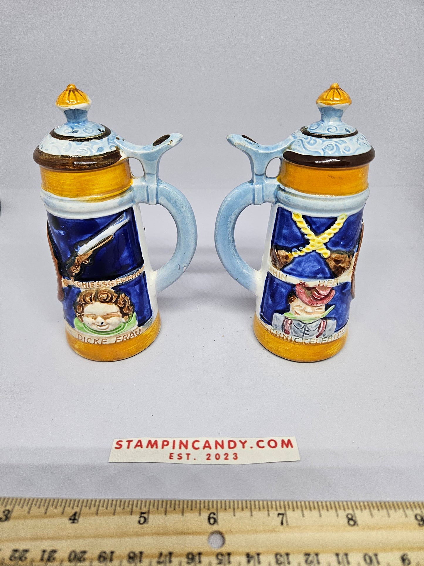 Beer Stein Shaped Salt & Pepper Shakers - Made in Japan