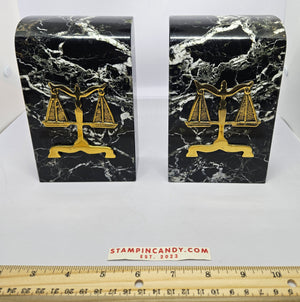 Lawyer - Solid Marble - Scales of Justice - Book Ends