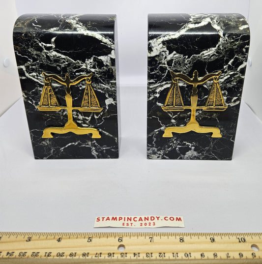 Lawyer - Solid Marble - Scales of Justice - Book Ends