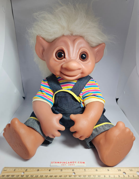 1979 Poseable 17 inch Giant Henry/Thomas Troll Doll - Rare 5 Finger Variant