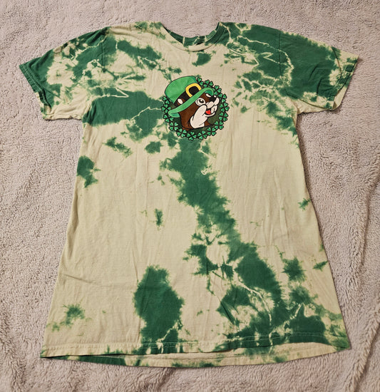 Buc-ee's - St. Patrick's Day Green Tye Dye - Large T-Shirt