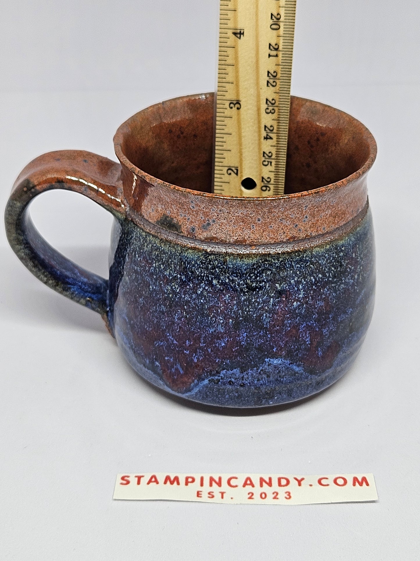 Bev Birkle - Glazed Pottery Brown/Blue Mug