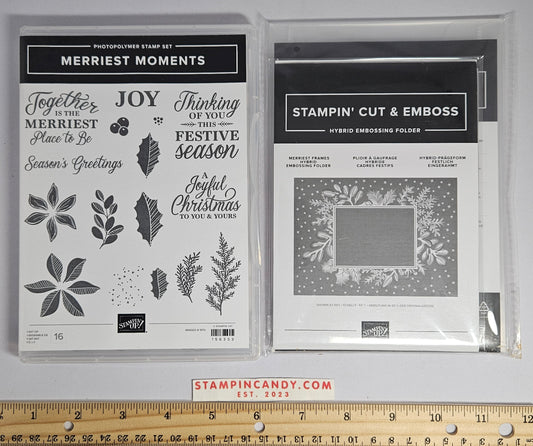 Stampin Up - Merriest Moments w/ Hybrid Embossing Folder & Dies
